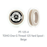 One-G Toho Beige Nylon Beading Thread 50, 125 or 250 Yards