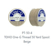 One-G Toho Beige Nylon Beading Thread 50, 125 or 250 Yards
