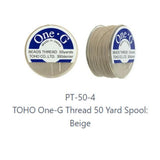 One-G Toho Beige Nylon Beading Thread 50, 125 or 250 Yards