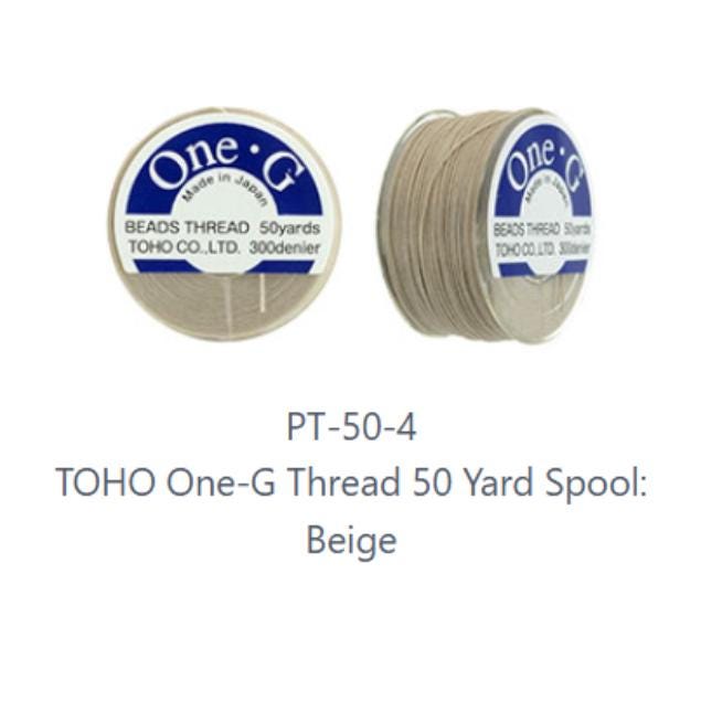 One-G Toho Beige Nylon Beading Thread 50, 125 or 250 Yards
