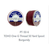 One-G Toho Burgundy Nylon Beading Thread 50, 125 or 250 Yards