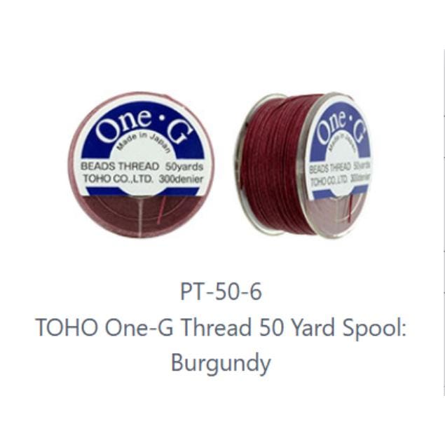 One-G Toho Burgundy Nylon Beading Thread 50, 125 or 250 Yards