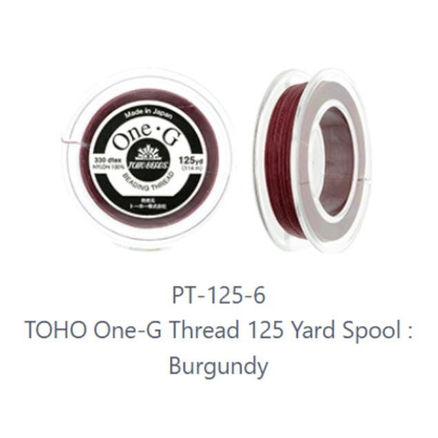 One-G Toho Burgundy Nylon Beading Thread 50, 125 or 250 Yards