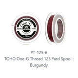 One-G Toho Burgundy Nylon Beading Thread 50, 125 or 250 Yards