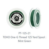 One-G Toho Mint Green Nylon Beading Thread 50, 125 or 250 Yards