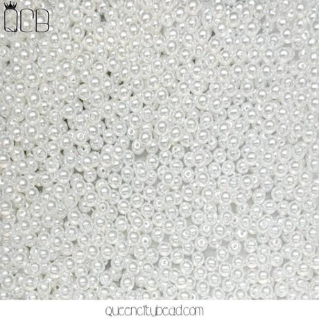 3mm Round Crystal Pearl White, Czech Glass Beads