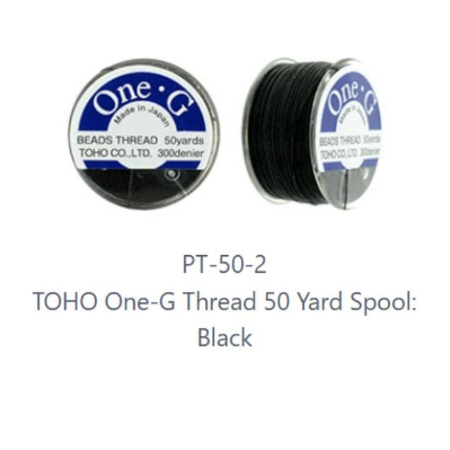 One-G Toho Nylon Beading Thread Black-50 Yards, 125 Yards, 250 Yards