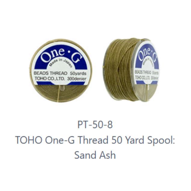 One-G Toho Sand Ash Nylon Beading Thread 50, 125 or 250 Yards 