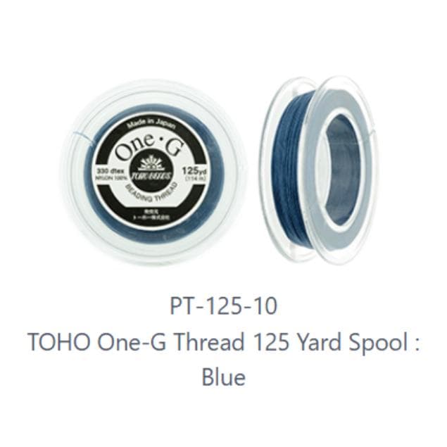 One-G Toho Blue Nylon Beading Thread 50, 125 or 250 Yards