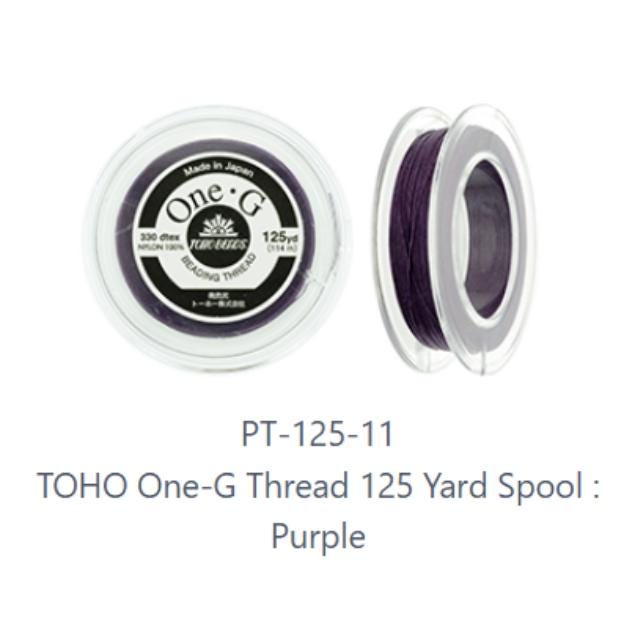One-G Toho Purple Nylon Beading Thread 50, 125 or 250 Yards