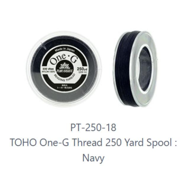 One-G Toho Navy Nylon Beading Thread 50, 125 or 125 Yards