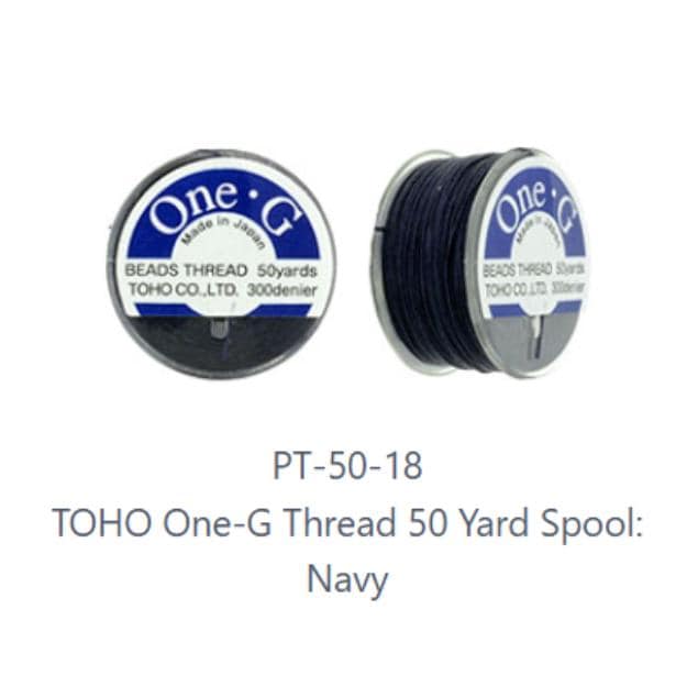 One-G Toho Navy Nylon Beading Thread 50, 125 or 125 Yards