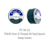 One-G Toho Deep Green Nylon Beading Thread 50, 125 or 250 Yards