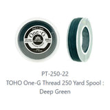 One-G Toho Deep Green Nylon Beading Thread 50, 125 or 250 Yards