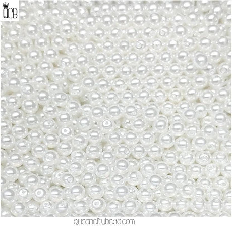 4mm Round Crystal Pearl White, Czech Glass Beads