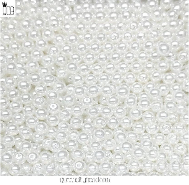 4mm Round Crystal Pearl White, Czech Glass Beads