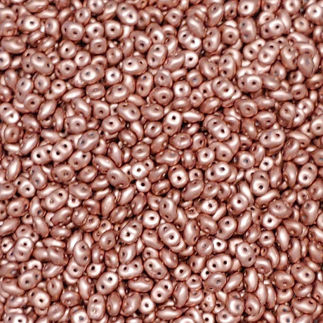 SuperDuo Crystal Bronze Copper, 2 hole bead 2.5x5mm Czech Glass Beads
