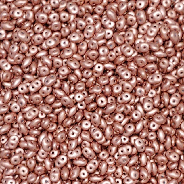 SuperDuo Crystal Bronze Copper, 2 hole bead 2.5x5mm Czech Glass Beads