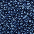 SuperDuo Metallic Suede Blue, Czech Glass 2-hole bead 2.5x5mm-79031, 10 grams