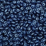 SuperDuo Metallic Suede Blue, Czech Glass 2-hole bead 2.5x5mm-79031, 10 grams