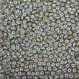 Superduo Chalk Lazure Blue,  Czech Glass 2-hole bead 2.5x5mm, 03000-65431