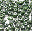 SuperDuo Chalk Green Luster, Czech Glass 2 hole beads 2.5x5mm 03000-14459, 10.7 grams