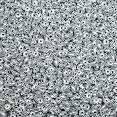 SuperDuo Crystal Bronze Aluminum, Czech Glass 2-hole bead, 2.5x5mm 01700, 10 grams