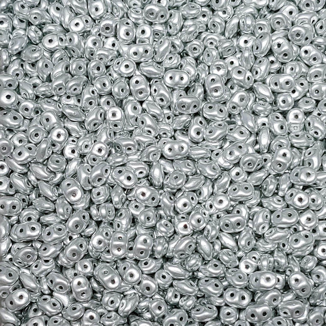 SuperDuo Crystal Bronze Aluminum, Czech Glass 2-hole bead, 2.5x5mm 01700, 10 grams