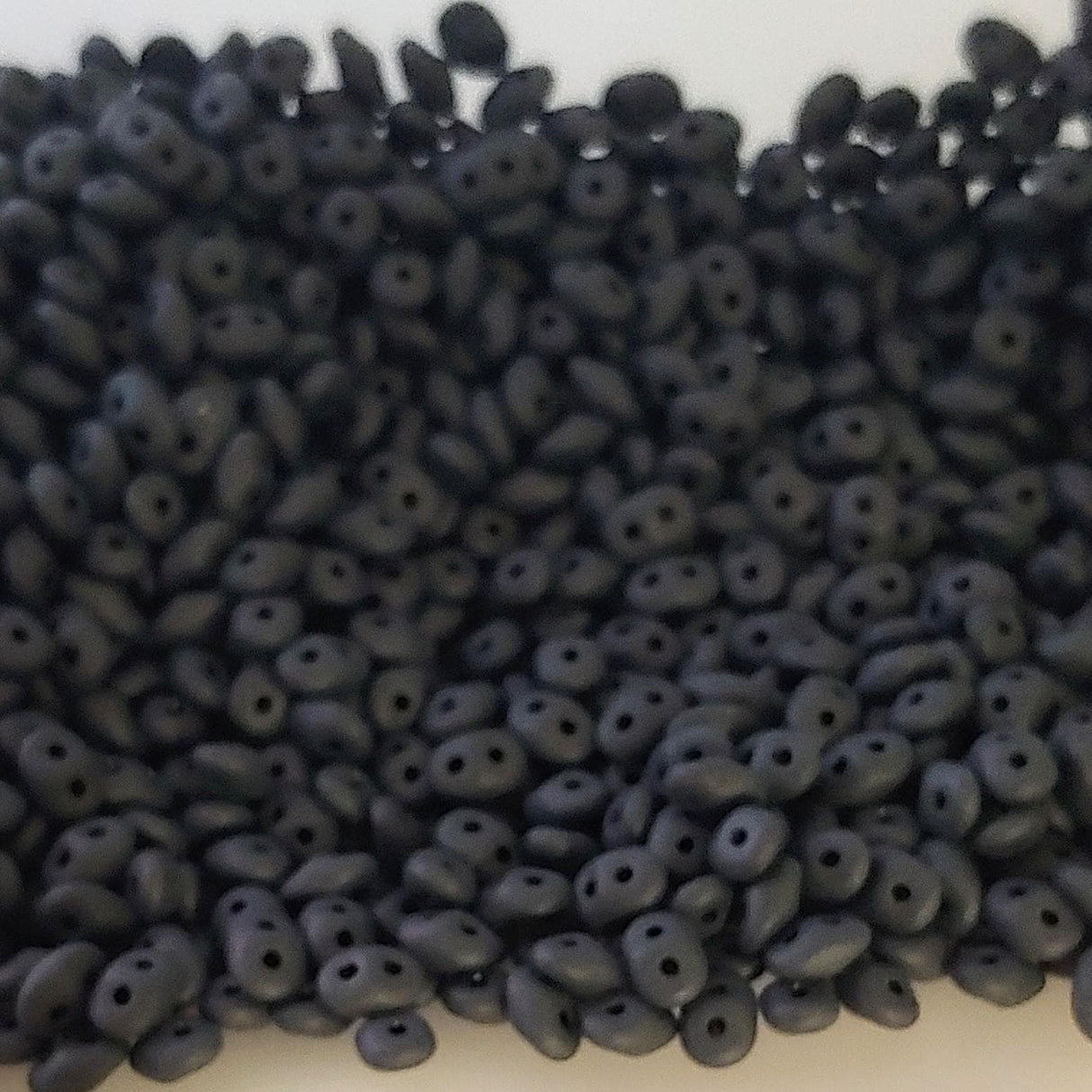 Superduo Jet Matte, Czech Glass 2-hole bead 2.5x5mm, 23980-84110, 10 grams