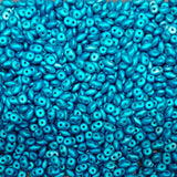 Superduo Metalust Matte Turquoise, Czech Glass 2-hole bead 2.5mm x 5mm
