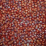 Superduo Coral Red Iris Luster, Czech Glass 2-hole bead 2x5mm, 93200-15780
