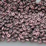 SuperDuo Polychrome Plum, 2 hole bead 2.5x5mm Czech Glass, 94106 