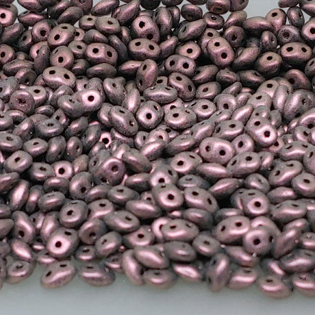SuperDuo Polychrome Plum, 2 hole bead 2.5x5mm Czech Glass, 94106 