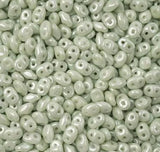 Superduo Chalk Green Luster Light, Czech Glass 2-hole bead 2.5x5mm-03000-14457, 10 grams