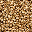 SuperDuo Crystal Bronze Pale Gold, Czech Glass 2-hole bead 2.5x5mm, 00030-01710