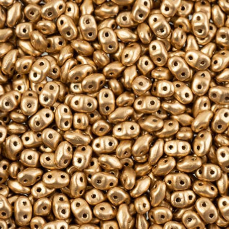 SuperDuo Crystal Bronze Pale Gold, Czech Glass 2-hole bead 2.5x5mm, 00030-01710