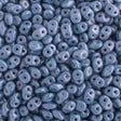 SuperDuo Chalk Blue Luster, 2 hole 2.5x5MM Czech Glass Bead, 03000-14464-10 Grams