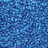 Superduo Metalust Matte Crown Blue, Czech Glass 2-hole bead 2.5mm x 5mm 23980-24303