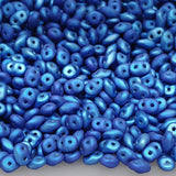 Superduo Metalust Matte Crown Blue, Czech Glass 2-hole bead 2.5mm x 5mm, 10 grams