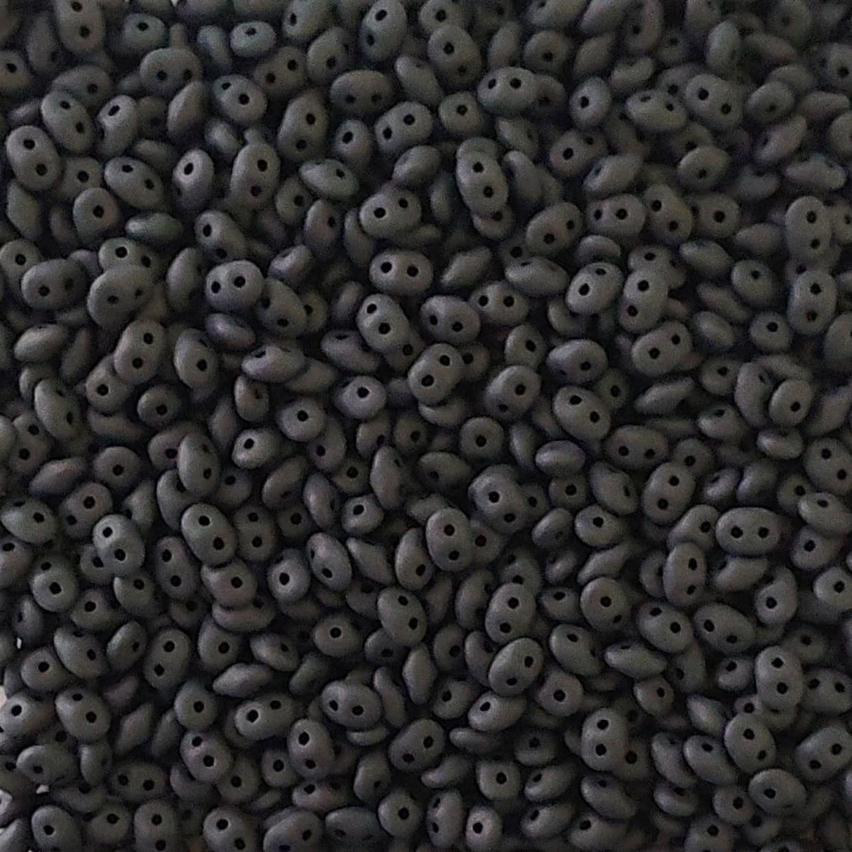 Superduo Jet Matte, Czech Glass 2-hole bead 2.5x5mm, 23980-84110