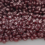 SuperDuo Red Wine, 2-Hole Czech Glass 2.5x5mm, 590080-15726, 10 grams