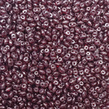 SuperDuo Red Wine, 2-Hole Czech Glass 2.5x5mm, 90080-15726