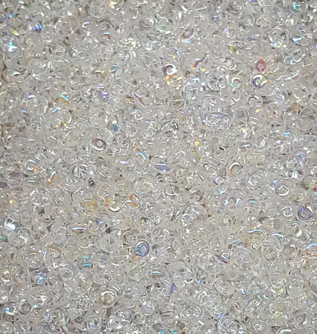 SuperDuo Crystal AB, 2 hole bead 2.5x5mm Czech Glass Beads