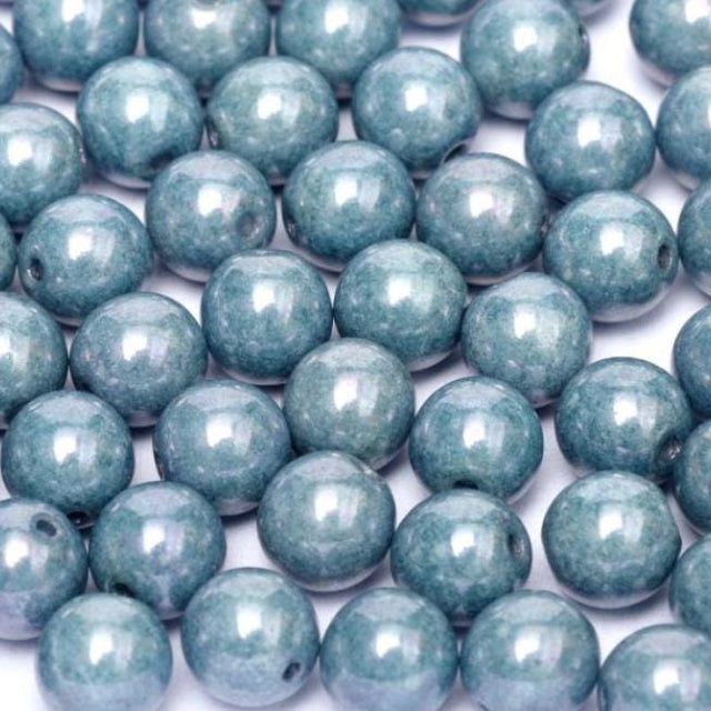 3mm Round Baby Blue Luster Czech Glass Beads, 03000-14464 