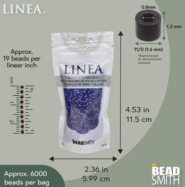 Linea Beads 11/0, Silver Lined Sapphire LIN060, 30 Grams