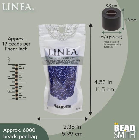 Linea Beads 11/0, Silver Lined Sapphire LIN060, 30 Grams