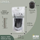 Linea Beads 11/0, Black Matte LIN051, 30 Grams
