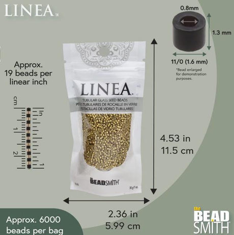 Linea Beads 11/0, Metallic Dark Brass LIN010, 30 Grams