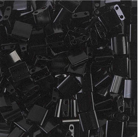 Miyuki Tila Beads, Tila, Half Tila or Quarter Tila, Black-401, 5 grams