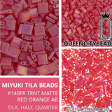 Miyuki Tila Beads, Tila, Half Tila or Quarter Tila, Matte Transparent Crystal AB-140FR